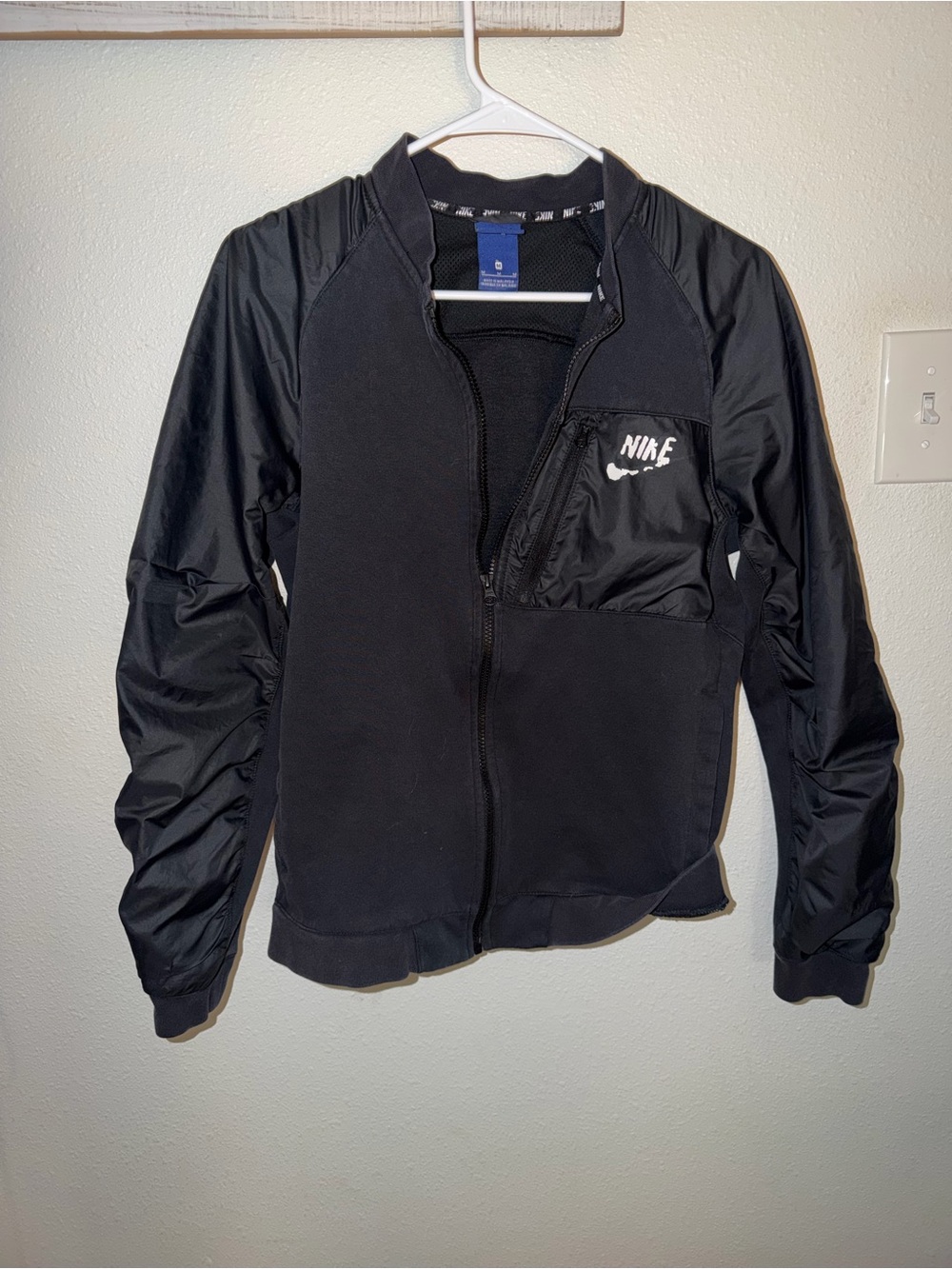Nike Sportswear Tech Full Zip Jacket Black Mixed Media Women’s *see description*